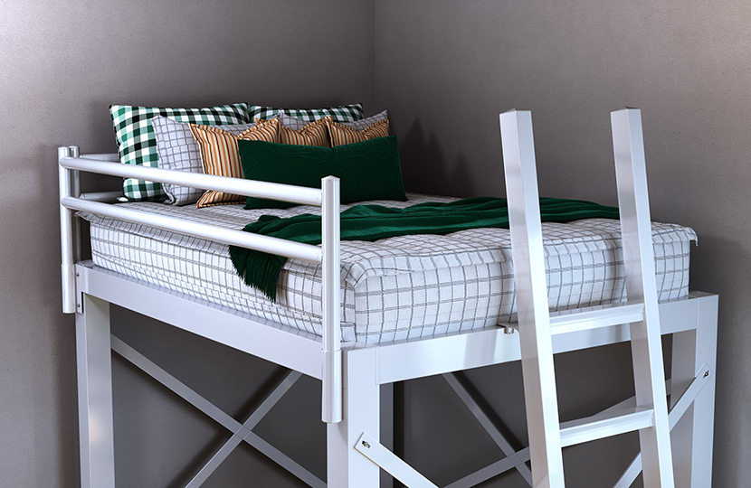 Aiden Zipper Bedding Loft Bed Close - 830x540