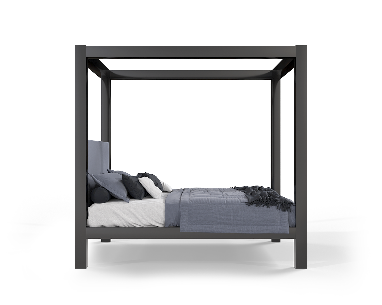 California King Canopy Bed Black