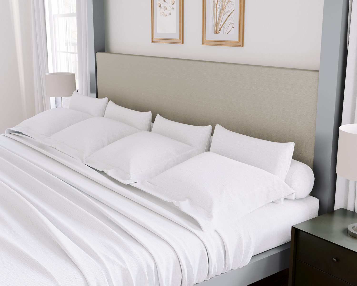 Florida King Canopy Bed Gray Light Gray