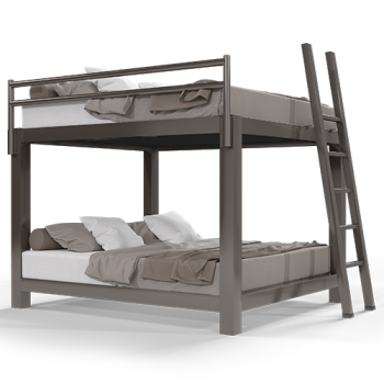 A light bronze King Over King Adult Bunk Bed