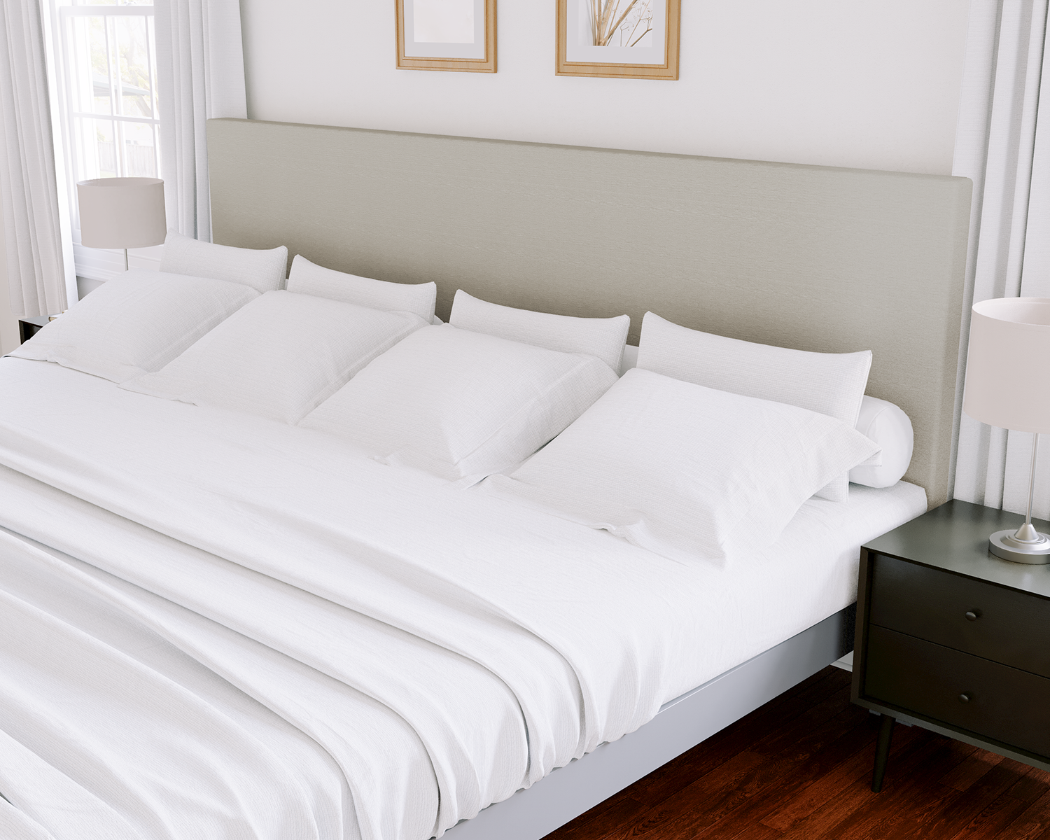 Alaskan King Platform Bed Gray Light Gray