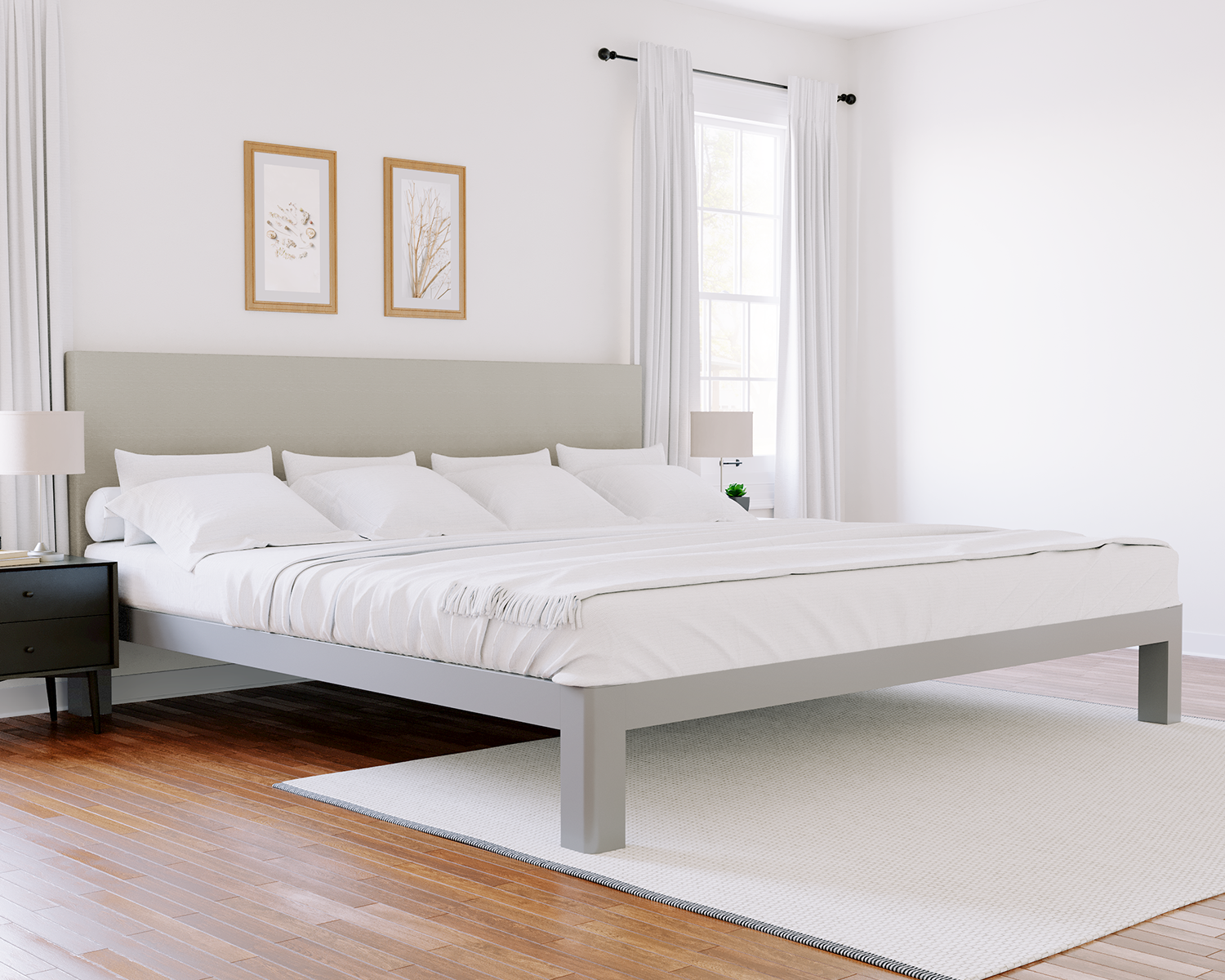Alaskan King Platform Bed Gray Light Gray