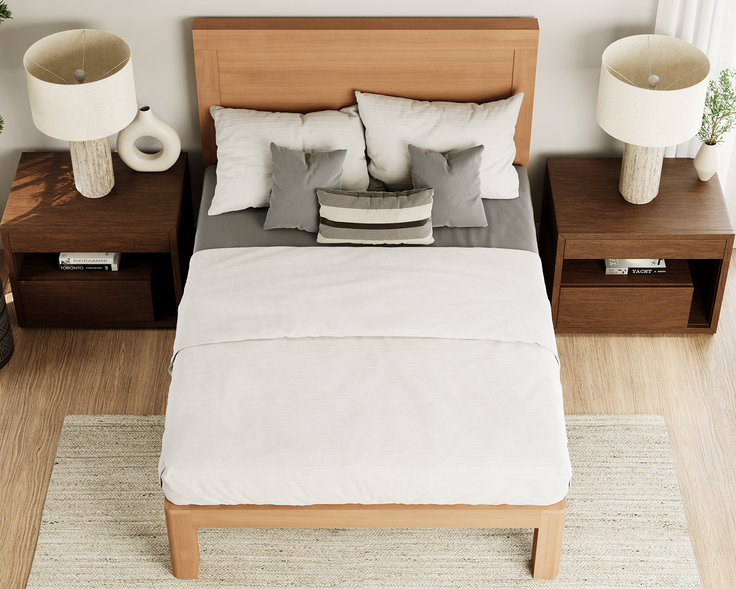 Queen Wood Platform Bed All Wood