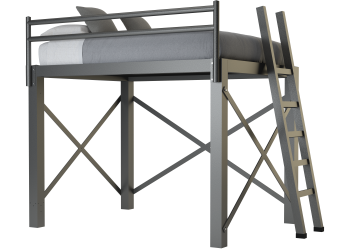 bunk bed with empty bottom