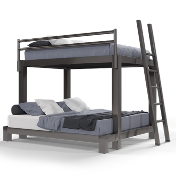 A charcoal queen over king size Adult Bunk Bed