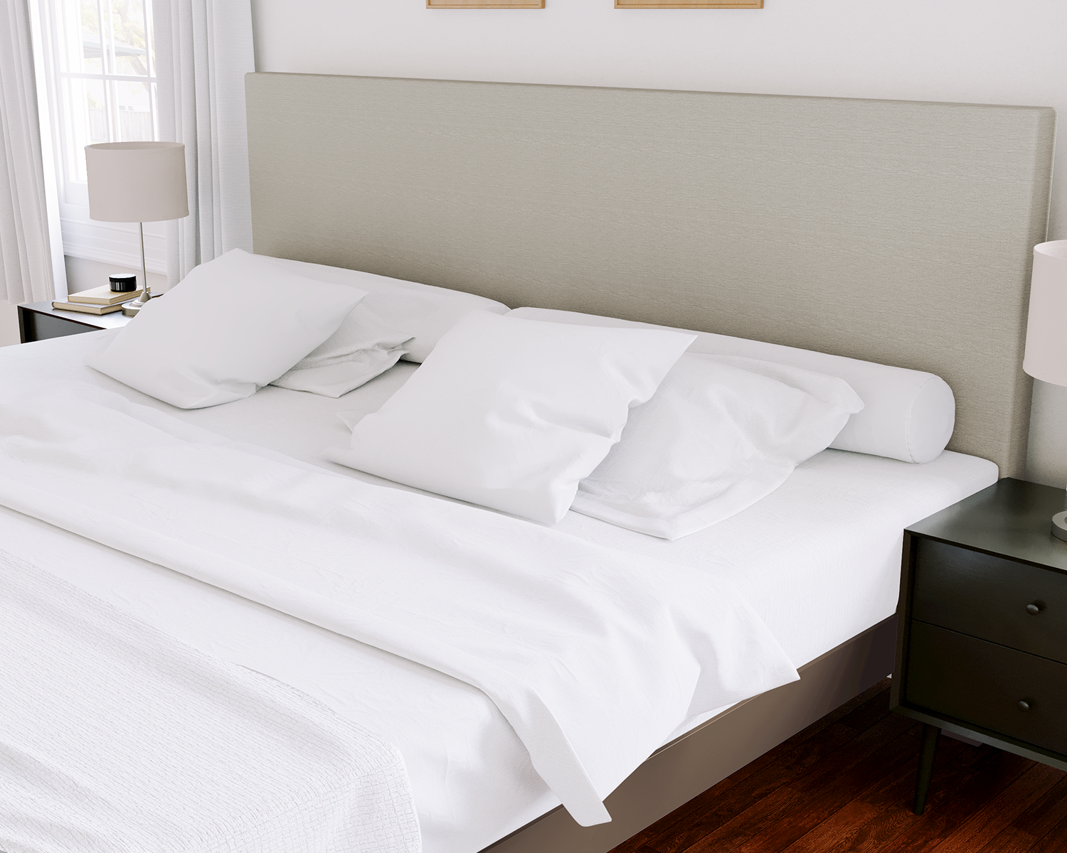 Alberta King Platform Bed Bronze Light Gray