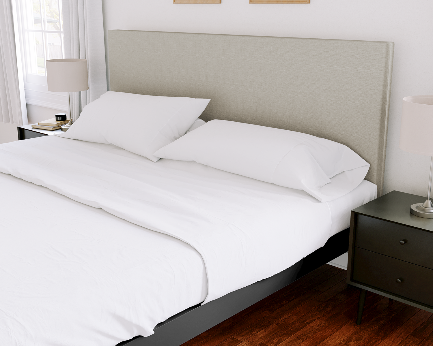 Wyoming King Platform Bed Black Light Gray