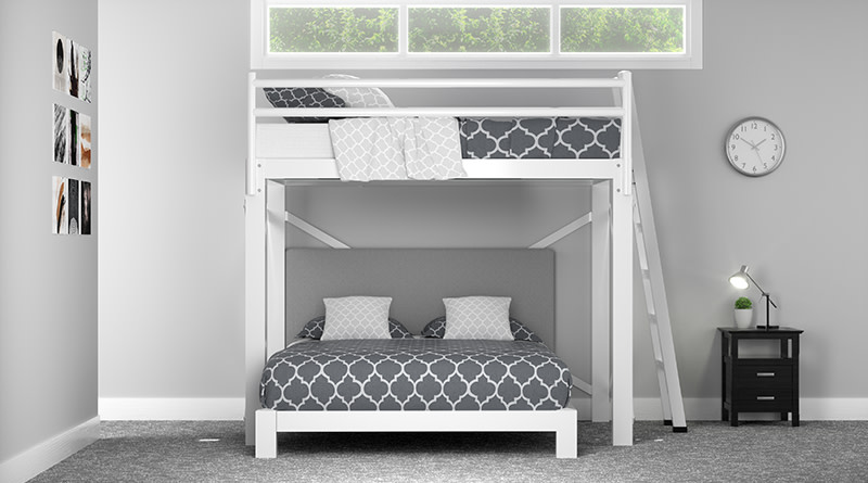 L Shaped Bunk Beds Bunkbeds Com, Full Over L Shaped Bunk Bed With Desk And Drawers