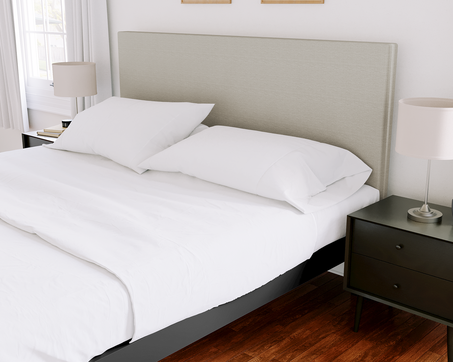 Texas King Platform Bed Black Light Gray