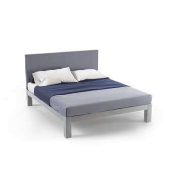 Light gray Texas King size metal Platform Bed