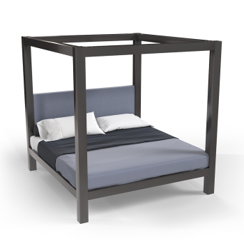 Charcoal Wyoming King size metal four-poster Canopy Bed