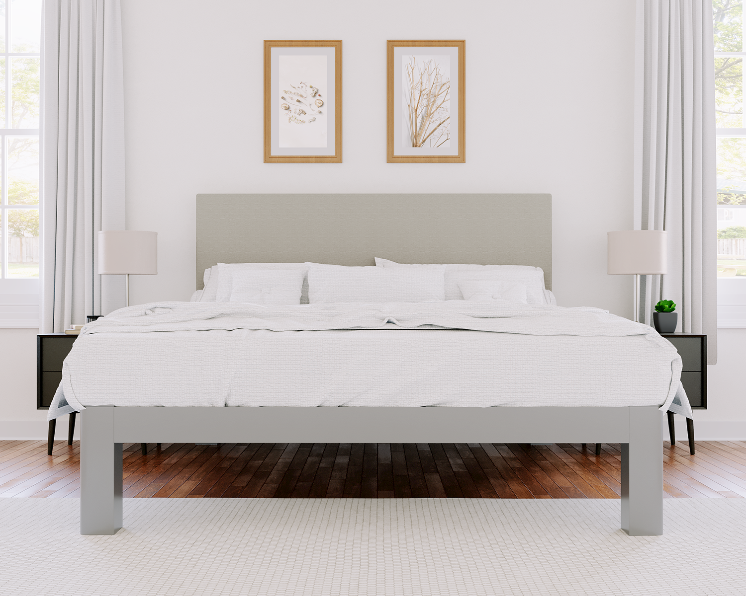 California King Platform Bed Gray Light Gray