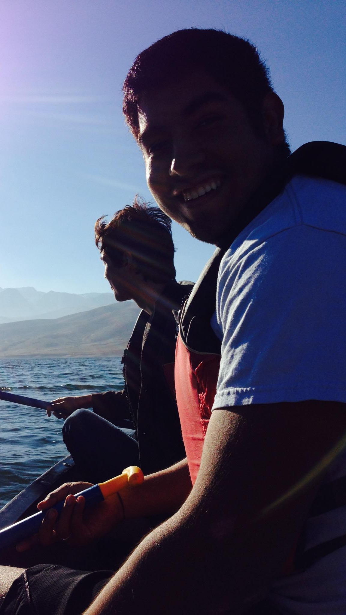 David Coronado + Jesse on a canoe