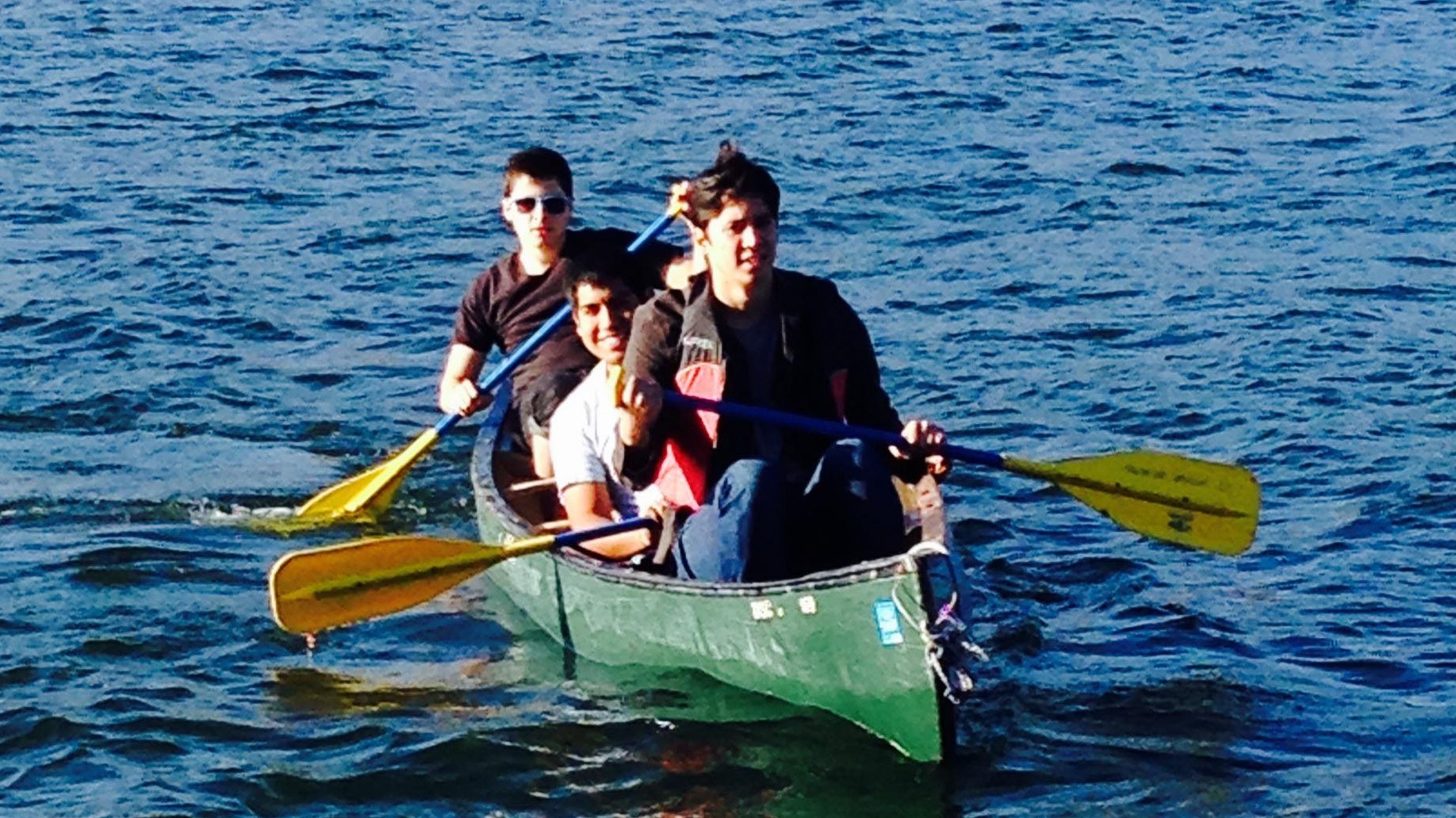 David Coronado + Jesse + Addison on a canoe