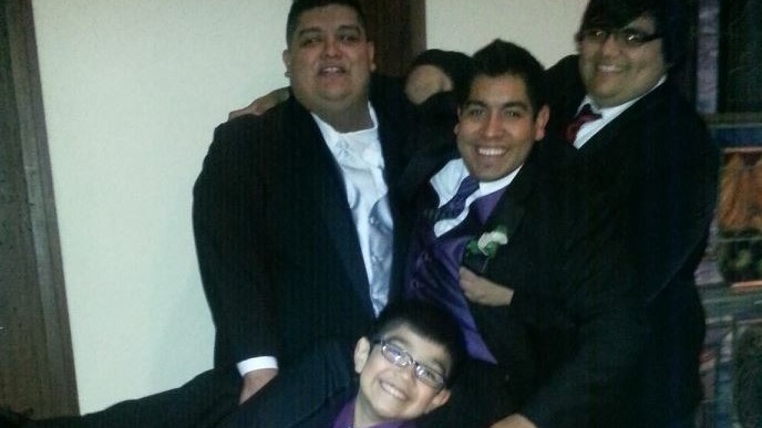 Jesse hoisted at Maritza's wedding