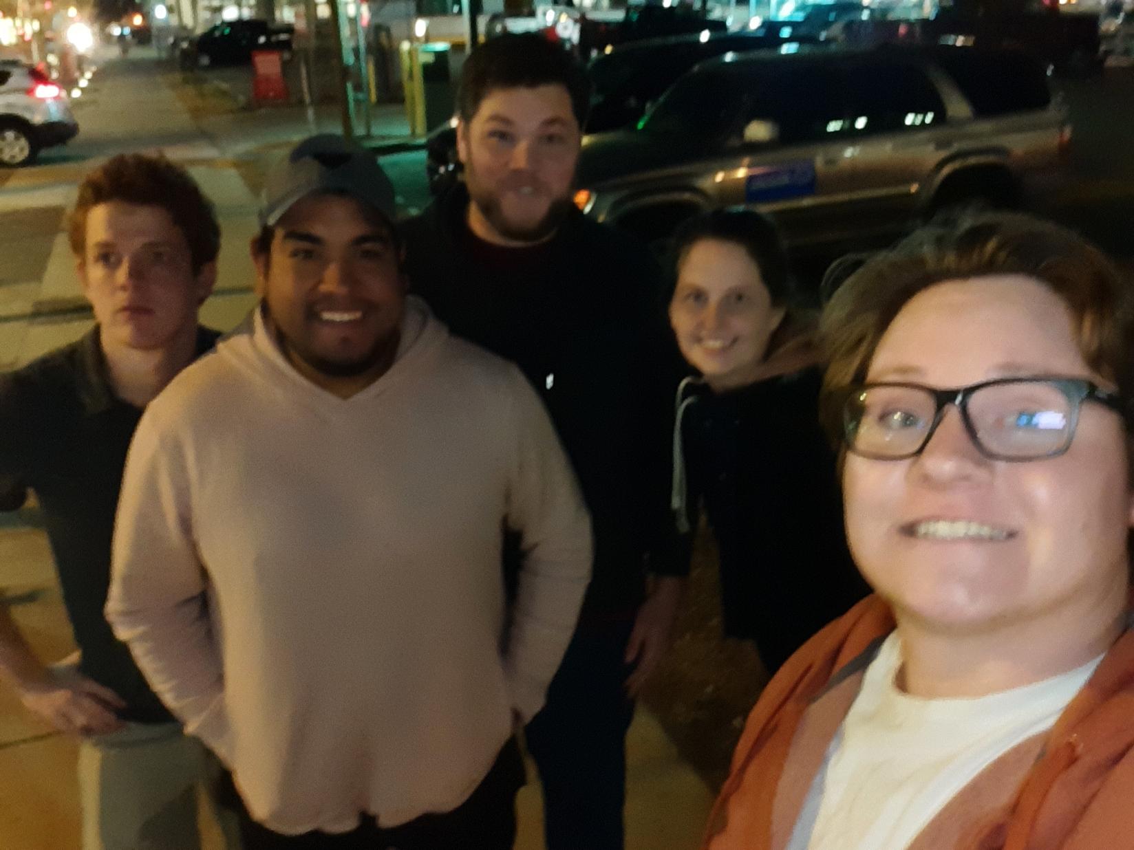 Downtown liming with Stevens crew