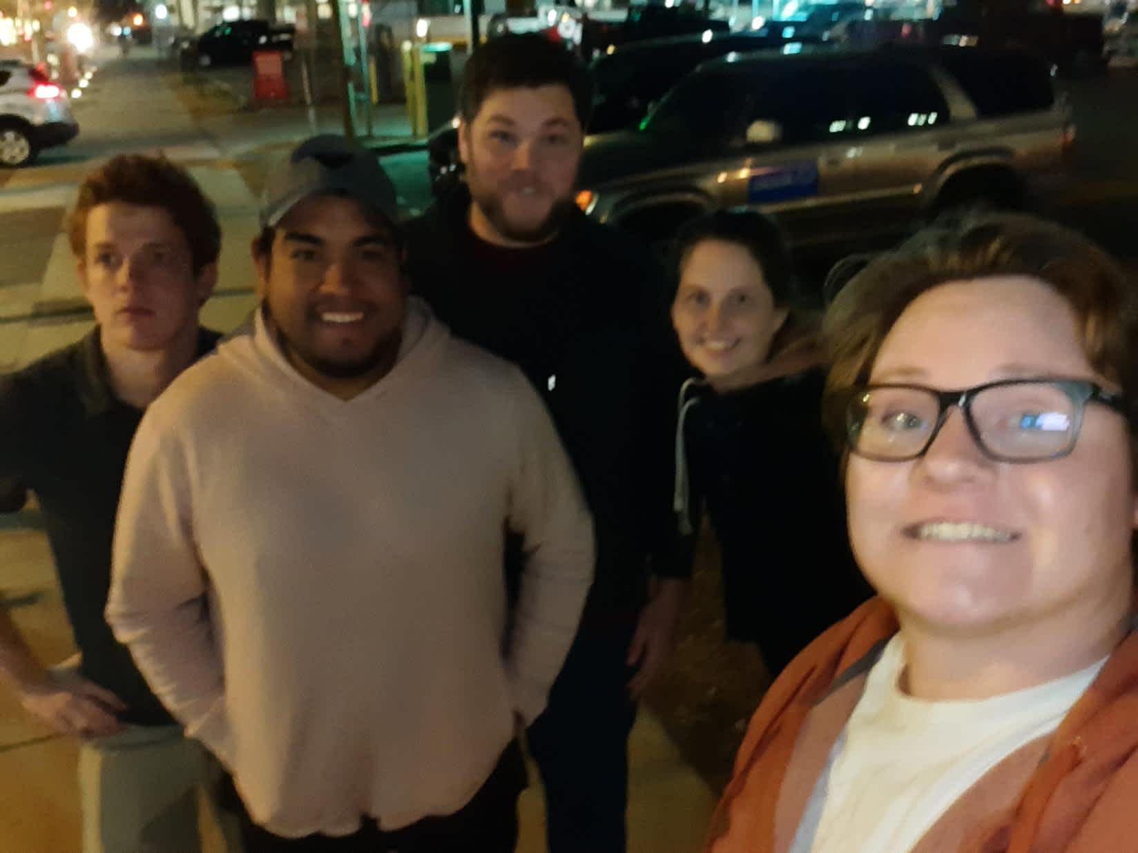 Downtown liming with Stevens crew