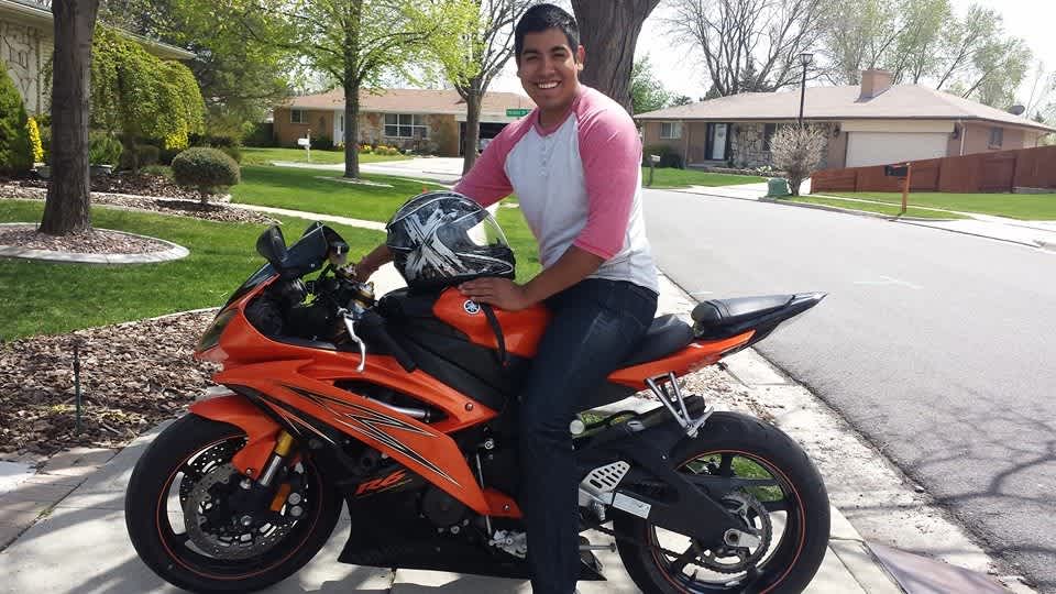 Jesse on motorcycle