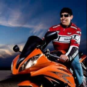 Jesse on his motorcycle