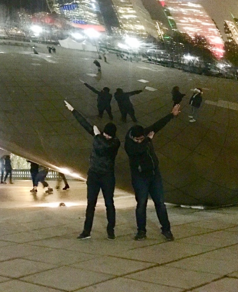 Jesse + Chris at the Bean