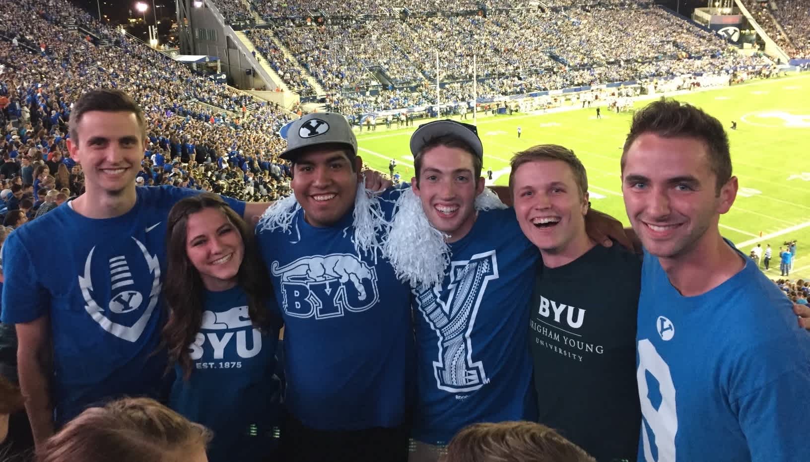 BYU game double tree + jarrod + rachael