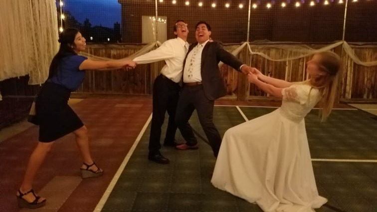 Alex + Emilie pulling the Martinez/Melendez bromance - reception orem