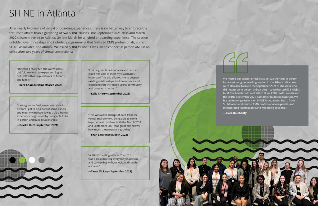 SHINE newsletter spread 3