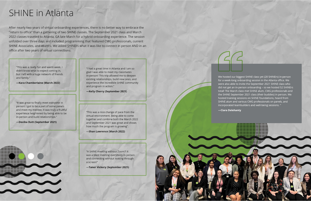 SHINE newsletter spread 3