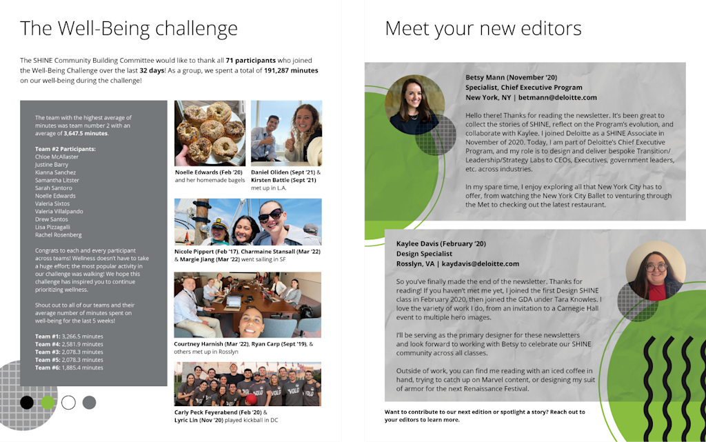 SHINE newsletter spread 4