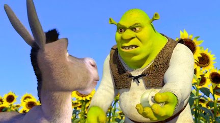 Shrek explaining to Donkey that ogres are like onions