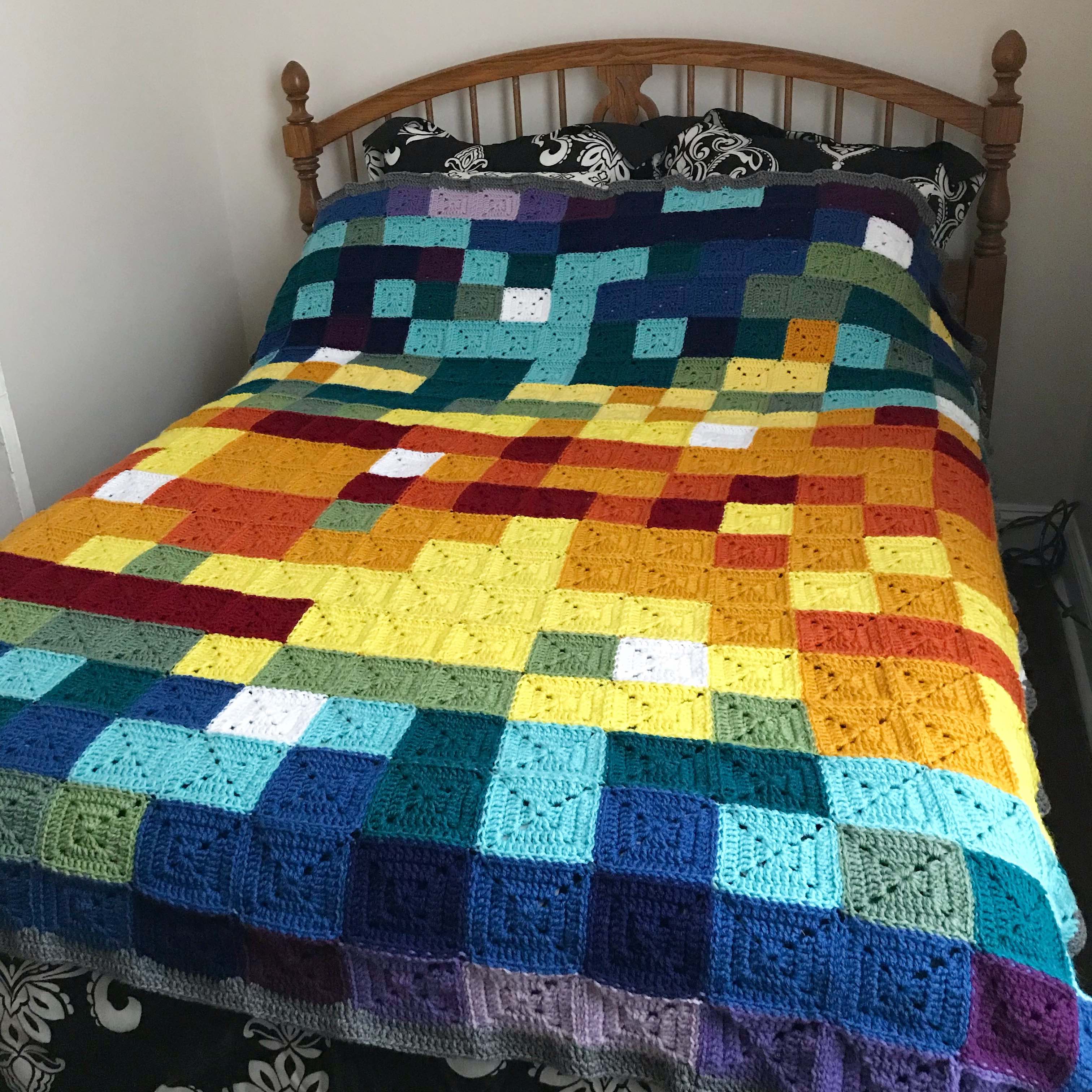 My 2017 granny square temperature blanket