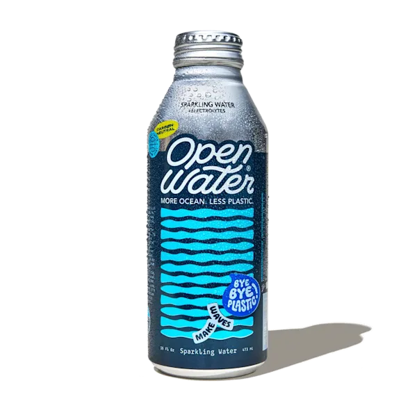 Open Water brand sparkling water bottle