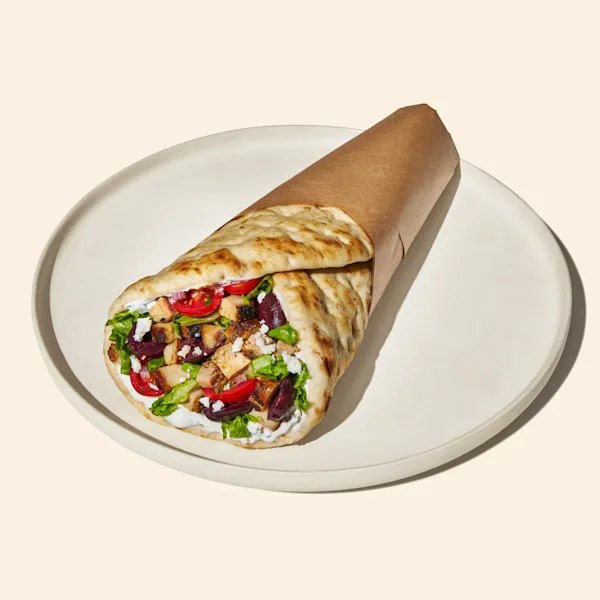 CAVA Greek Chicken Pita on a plate