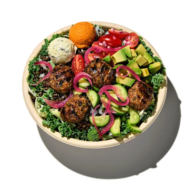 spicy lamb avocado bowl