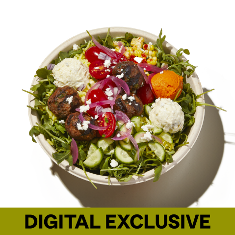 Meredith's Spicy Lamb Bowl with the Digital Exclusives banner