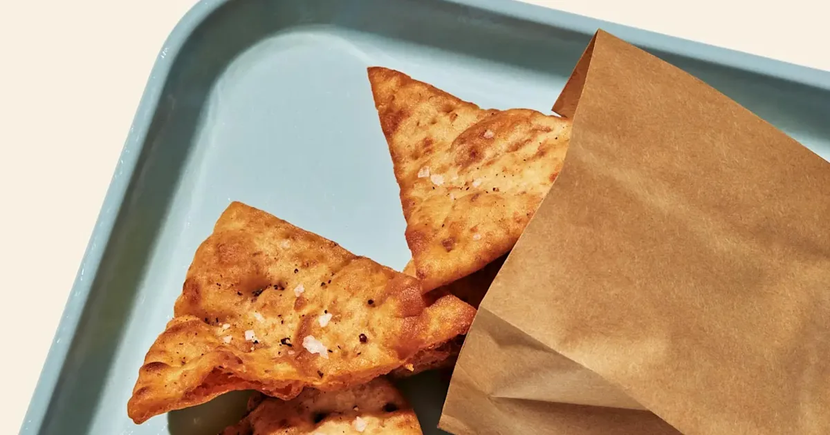 CAVA classic pita chips served as a crisp side for dipping