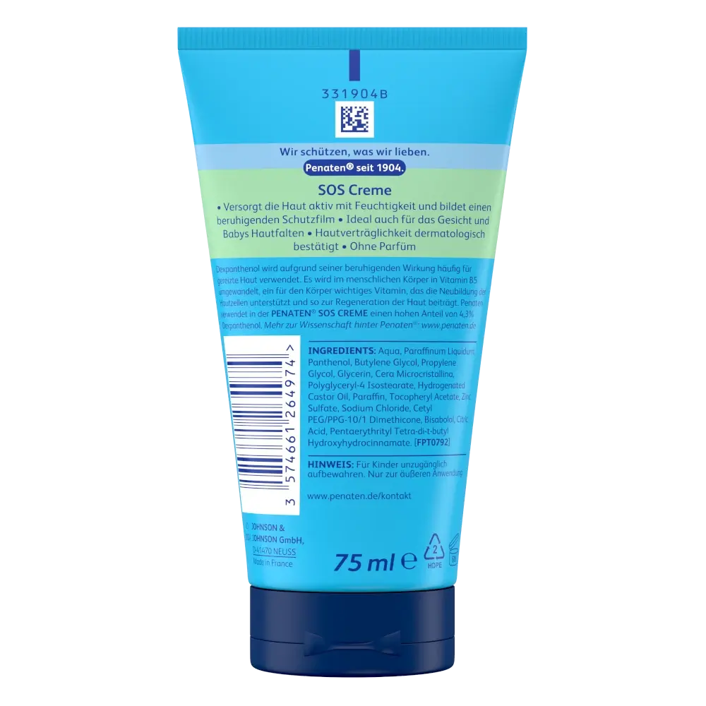 Penaten® Intensiv SOS Creme – Rückseite