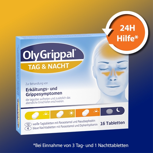 OlyGrippal® Tag & Nacht bei erkältungs -und grippebedingten Beschwerden 