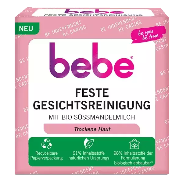 bebe Pflegende feste Gesichtsreinigung – seifenfreie Formel