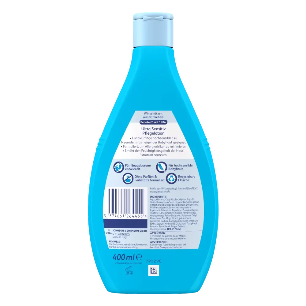 Penaten® Ultra Senstiv Pflegelotion  – Rückseite