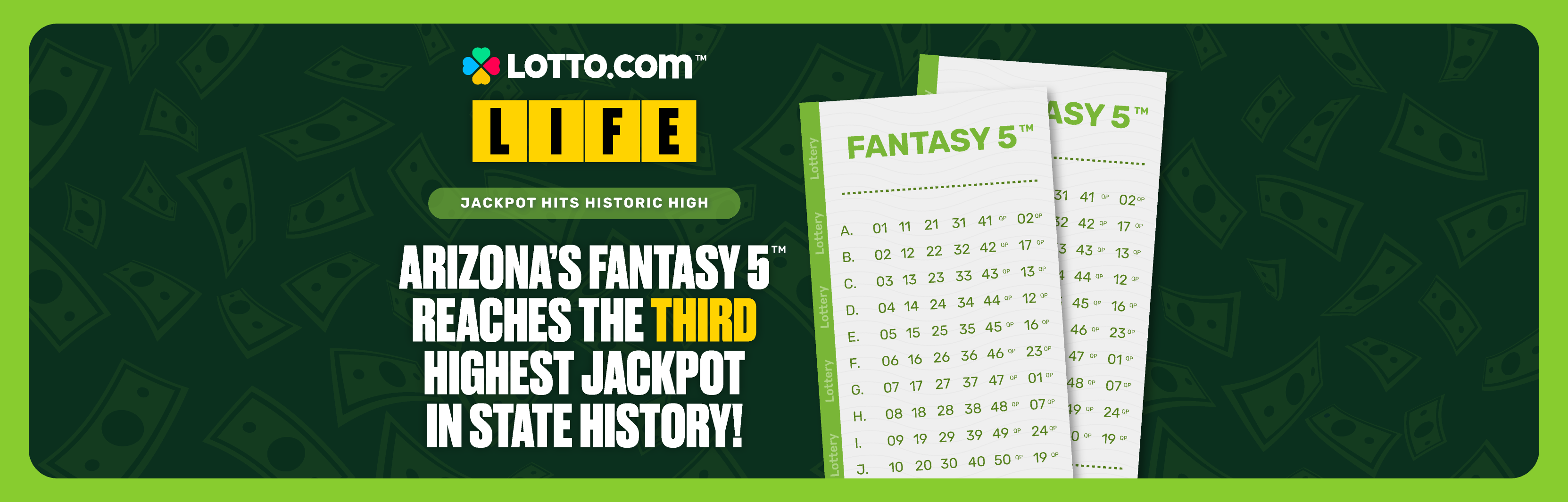 Arizona Fantasy 5™ Hits Historic High: $366,000 Jackpot!