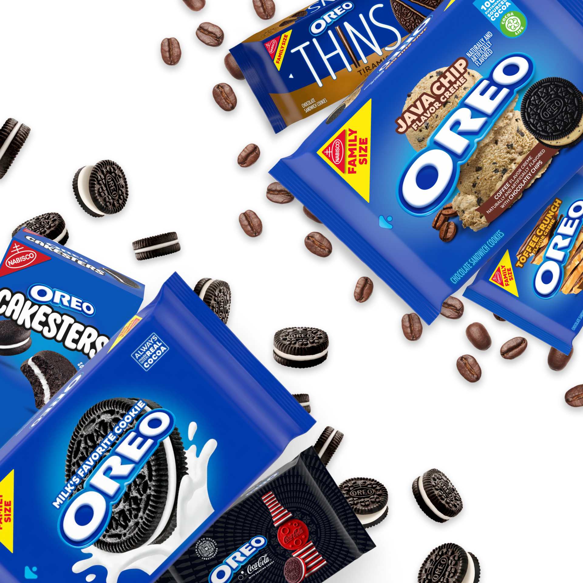 A group of OREO cookie packs