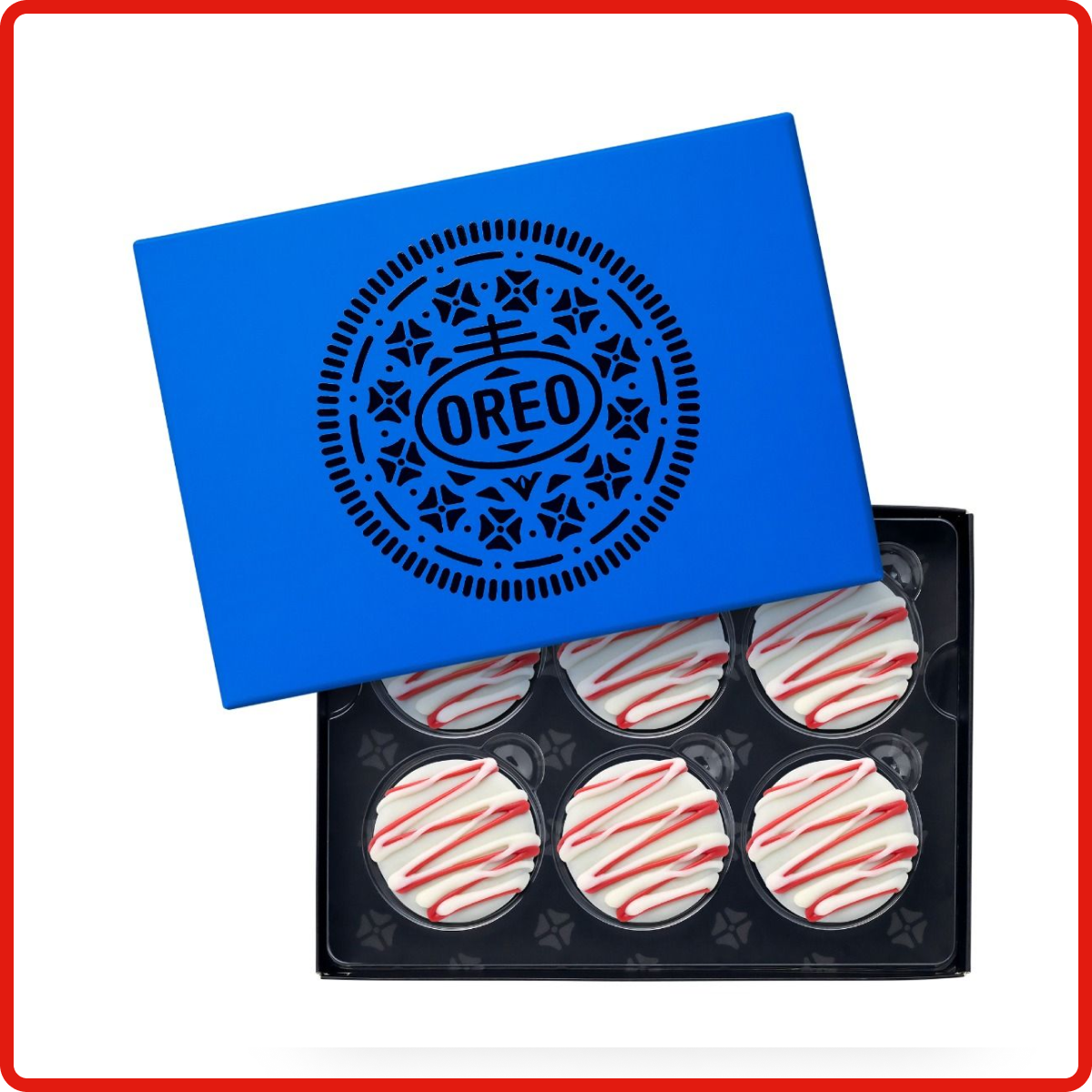 OREO red and white drizzled 6-count box