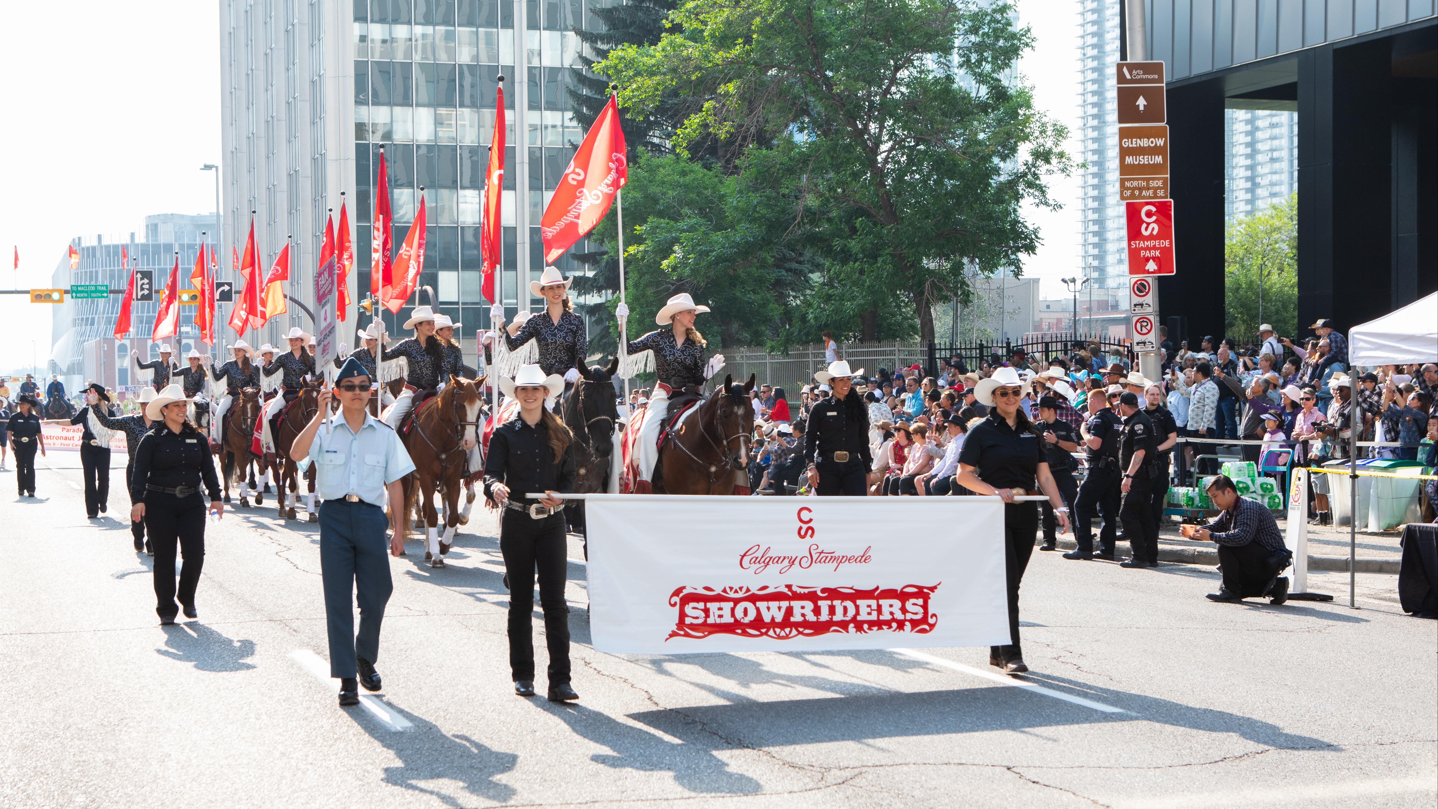 The Calgary Stampede Showriders take part in the Parade. 