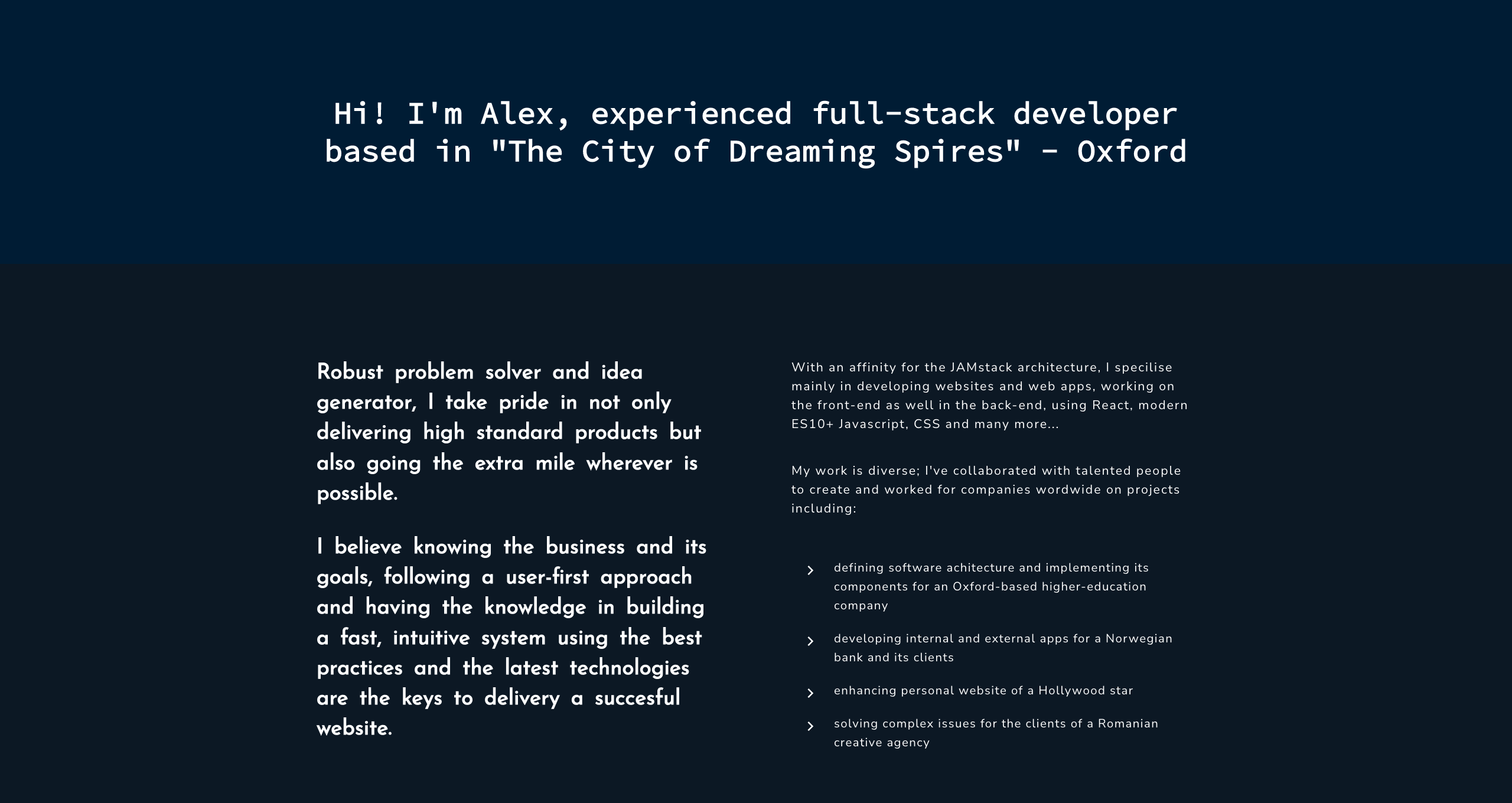 Alexandru Gorgos Development website screenshot