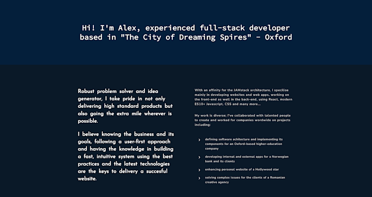 Alexandru Gorgos Development website screenshot
