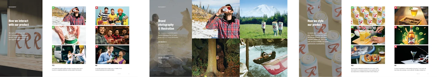 Rainier Beer brand platform photography guides