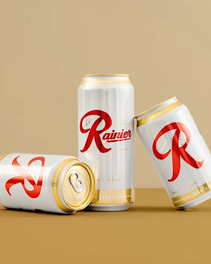 Rainier beer brand platform tallboy