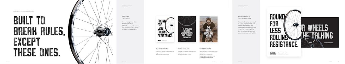 Race Face wheel campaign standards tiles