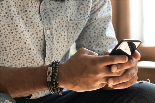 Man looking at phone